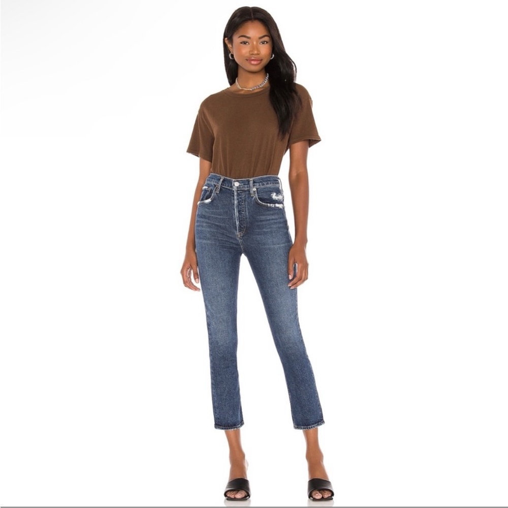AGOLDE Riley High Rise Straight Crop in Pastime